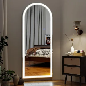 Arched LED Mirror Full Length With Light, Wall Mounted Full Body For Bedroom/Dressing Room, 3 Color Lighting